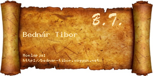 Bednár Tibor névjegykártya